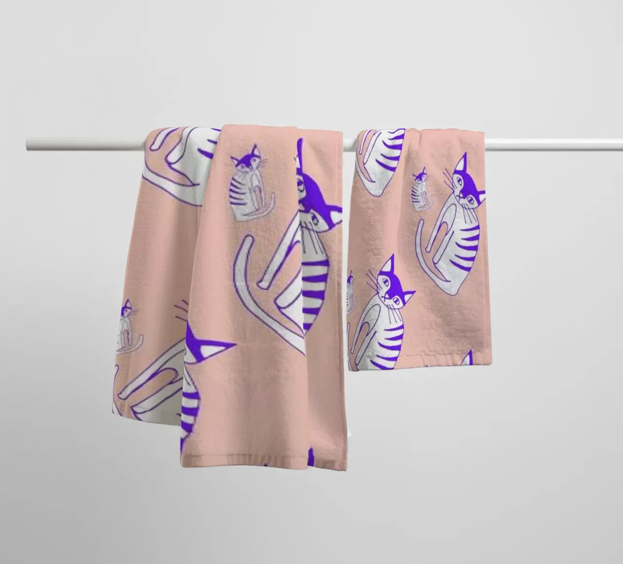 Cat Peach Pattern towel by Vasare Nar