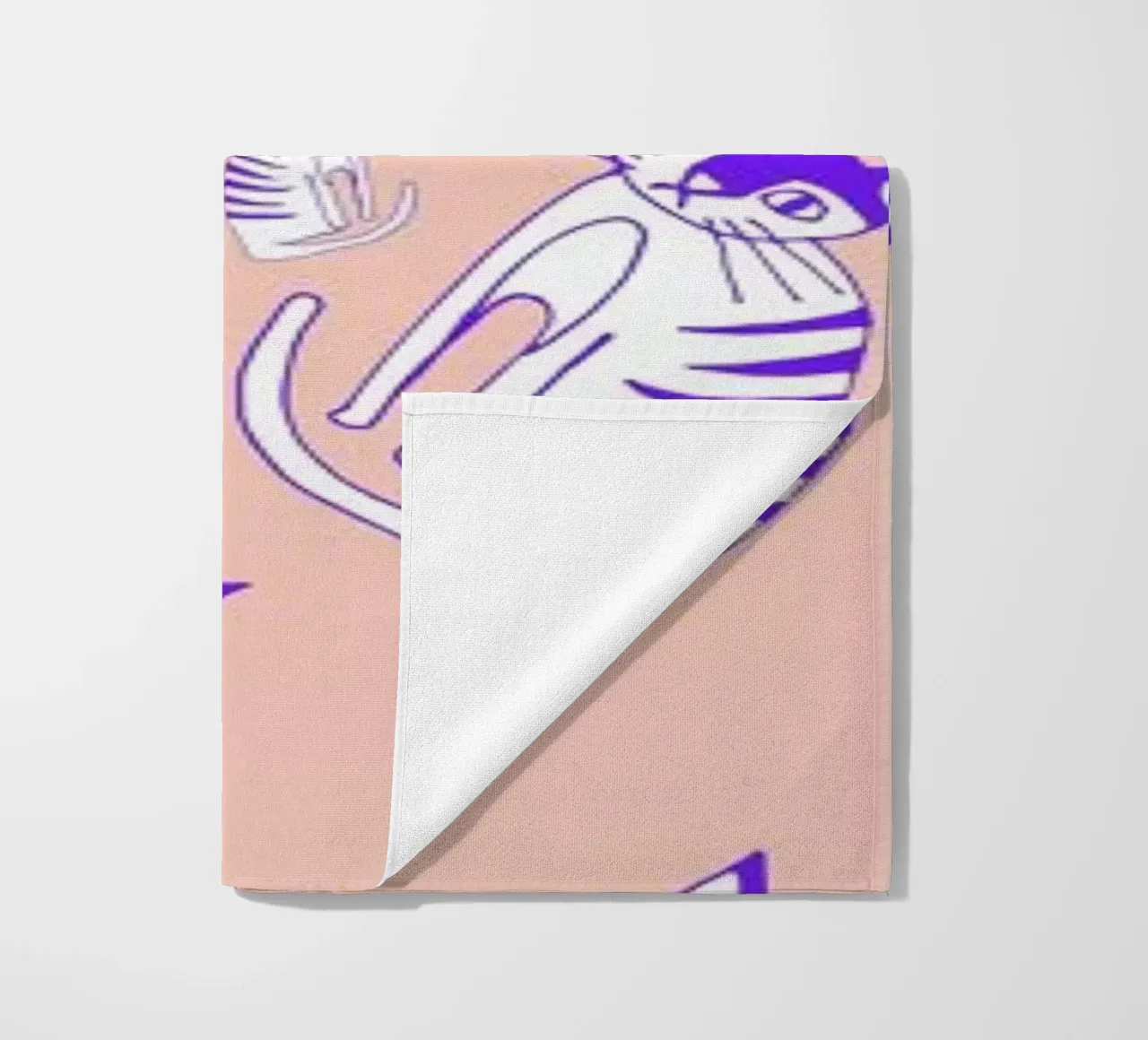 Cat Peach Pattern beach towel by Vasare Nar