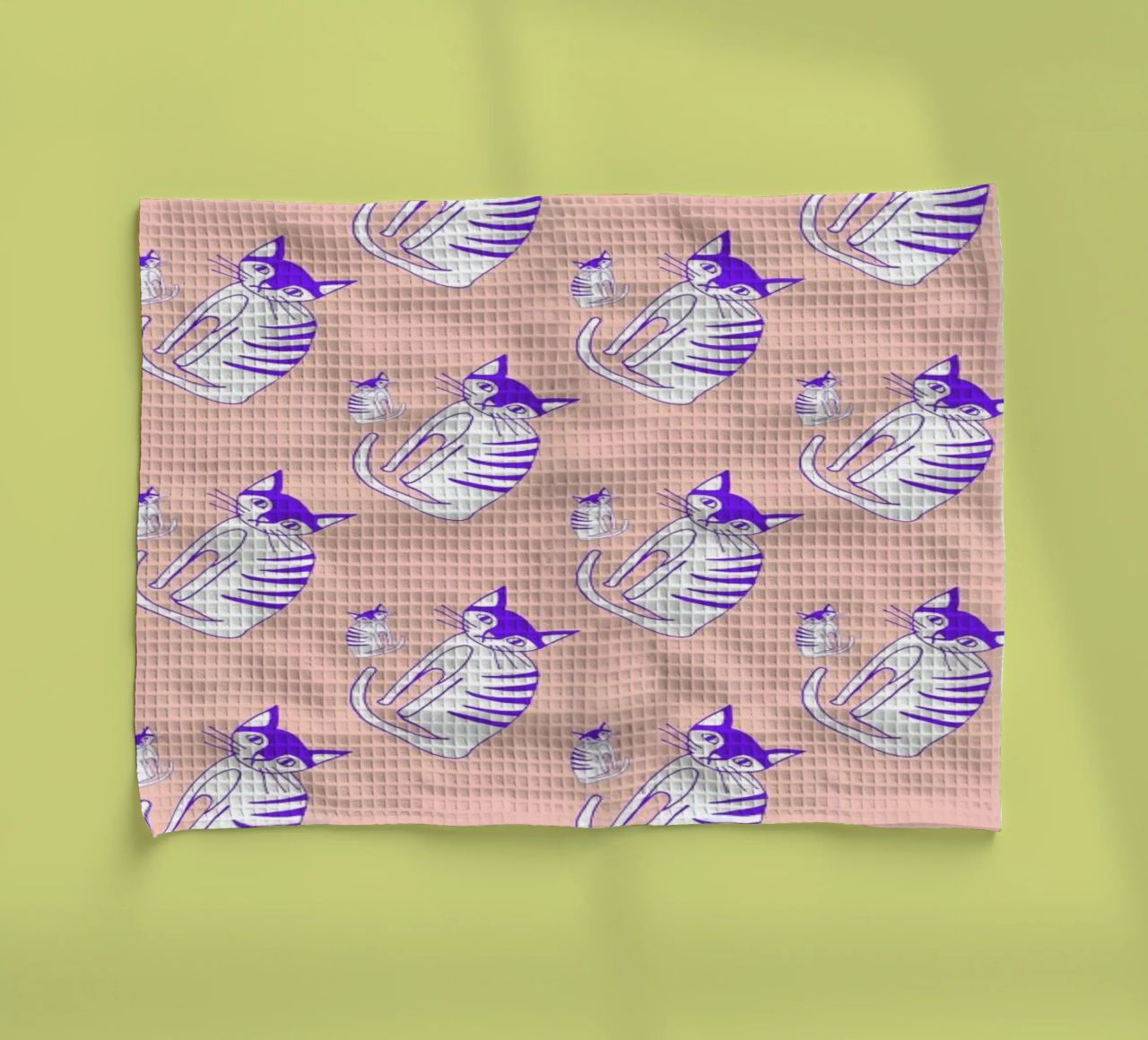 Cat Peach Pattern canovaccio da cucina da Vasare Nar