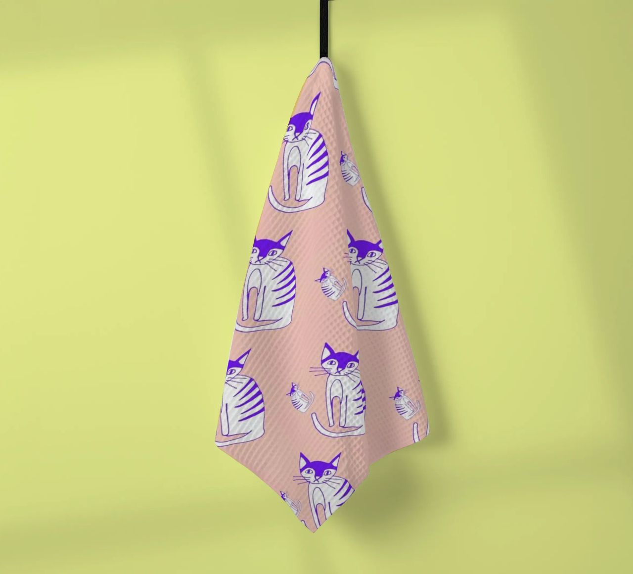 Cat Peach Pattern canovaccio da cucina da Vasare Nar