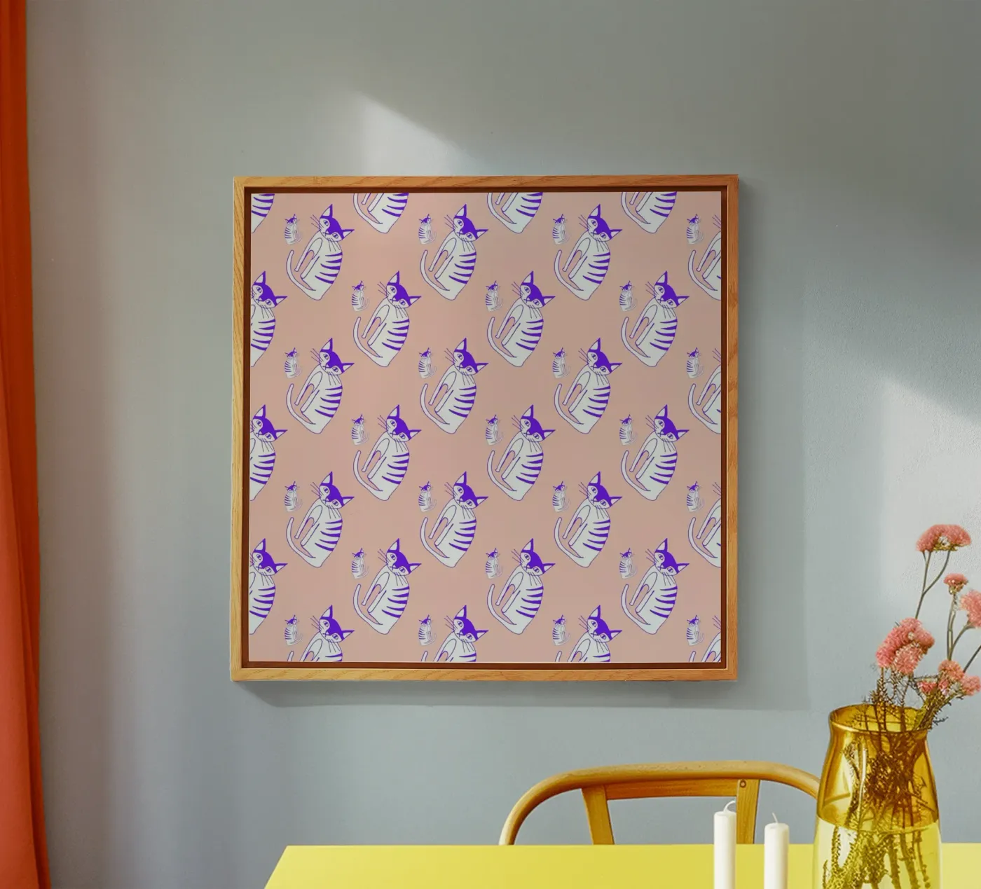 Cat Peach Pattern plexiglass da Vasare Nar