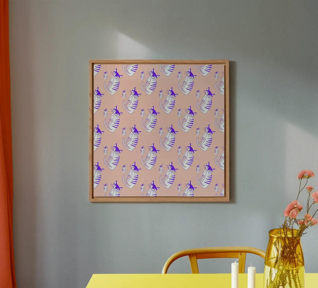 Cat Peach Pattern alluminio dibond da Vasare Nar