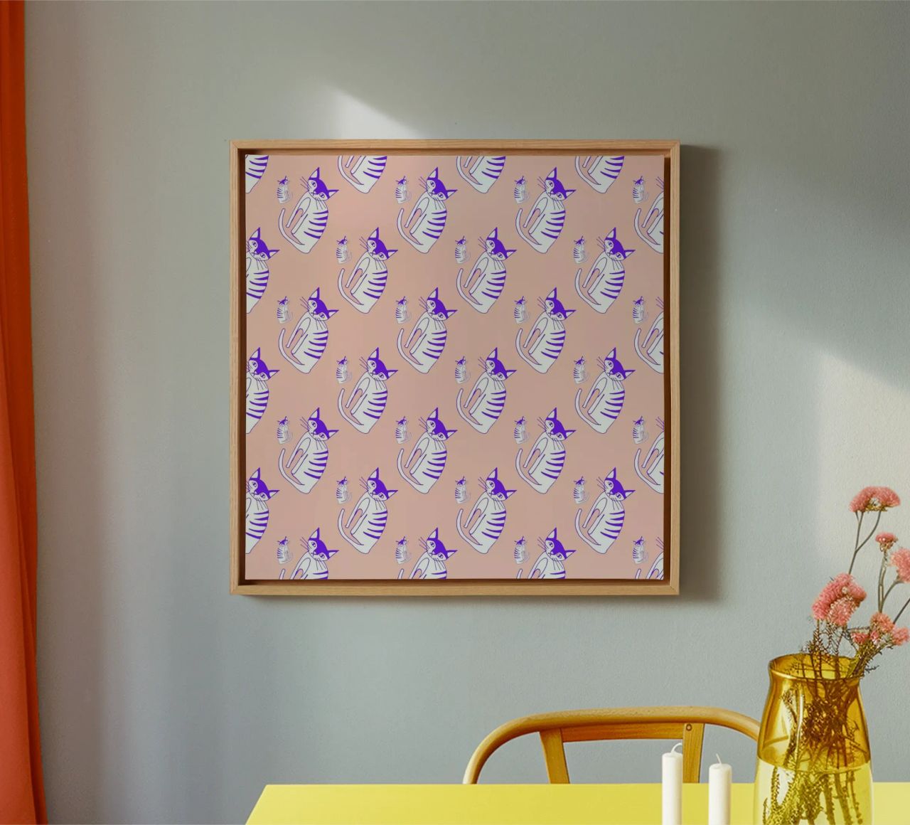 Cat Peach Pattern tela da Vasare Nar