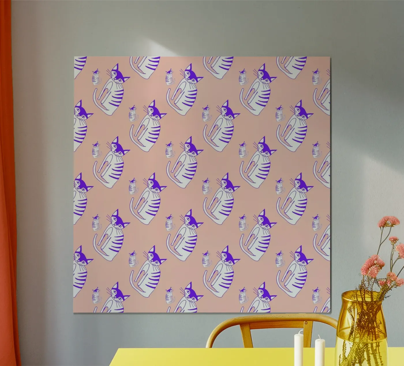 Cat Peach Pattern poster da Vasare Nar