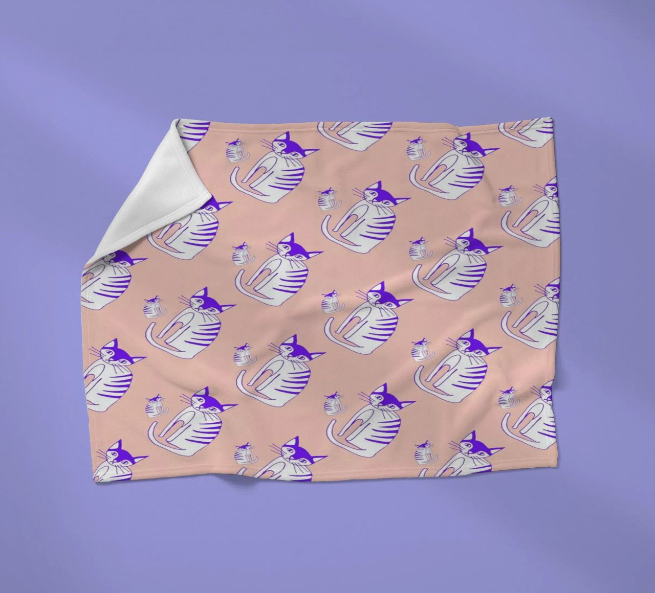 Cat Peach Pattern coperta in pile da Vasare Nar