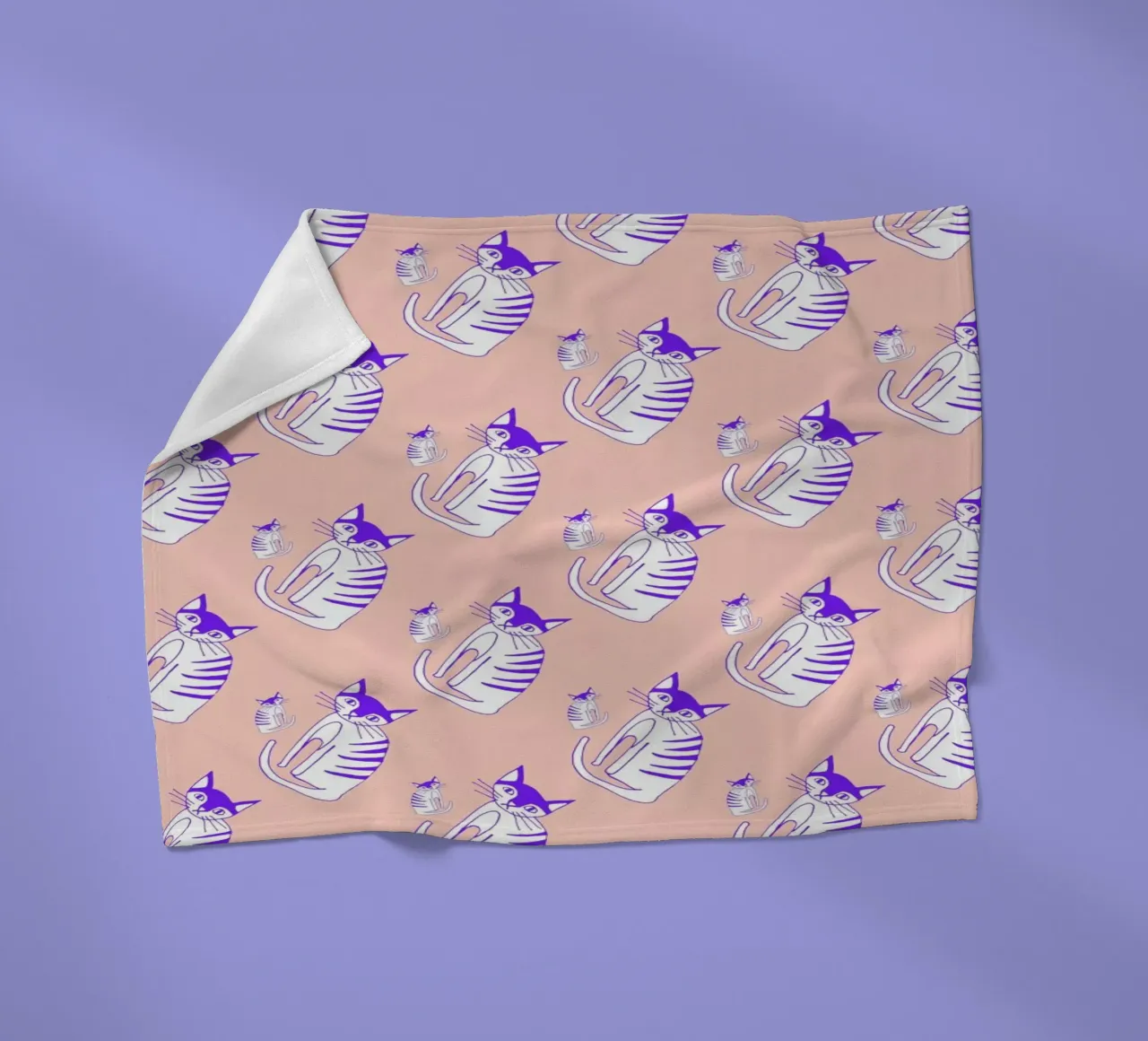 Cat Peach Pattern coperta in pile da Vasare Nar