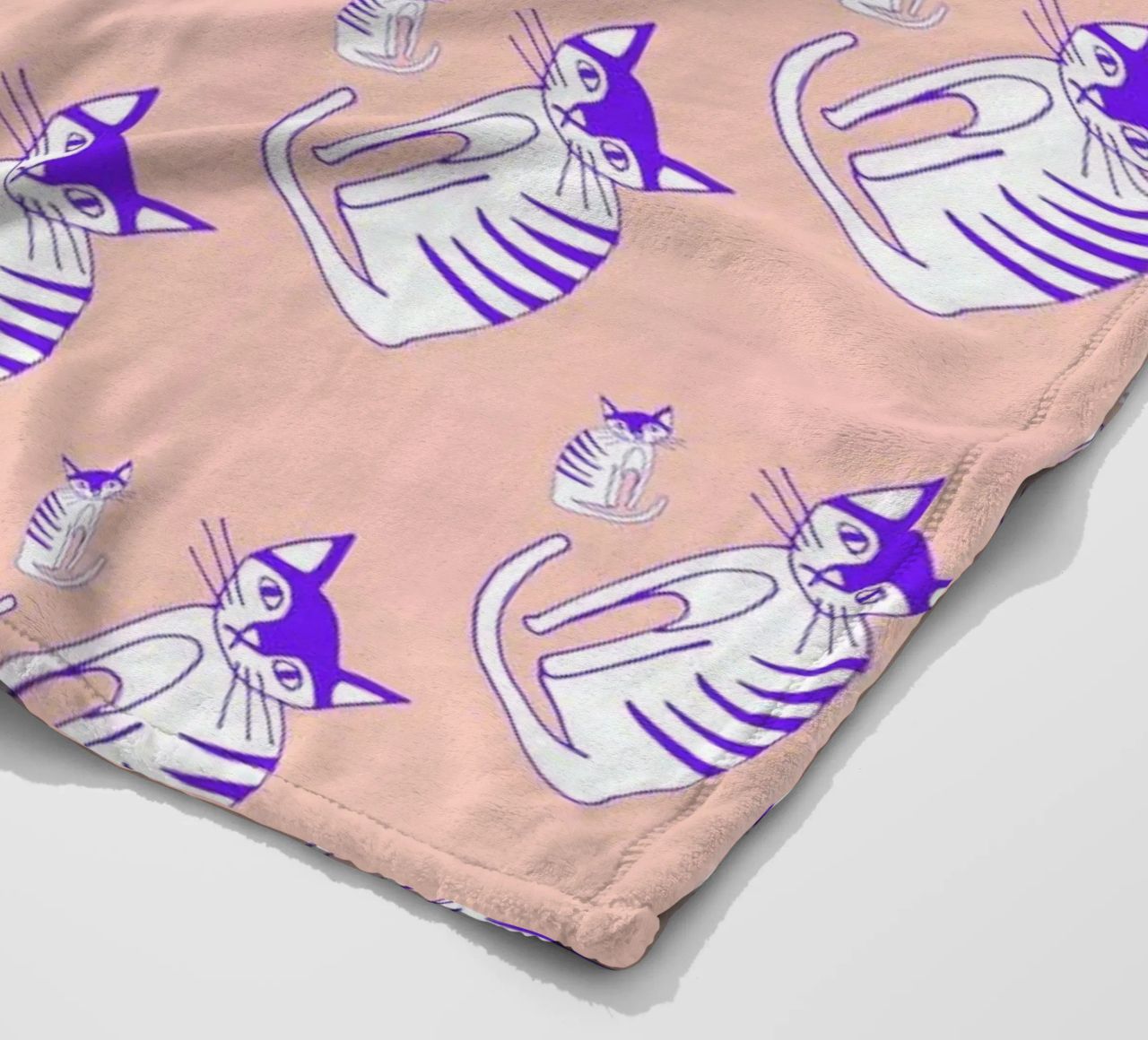 Cat Peach Pattern coperta in pile da Vasare Nar