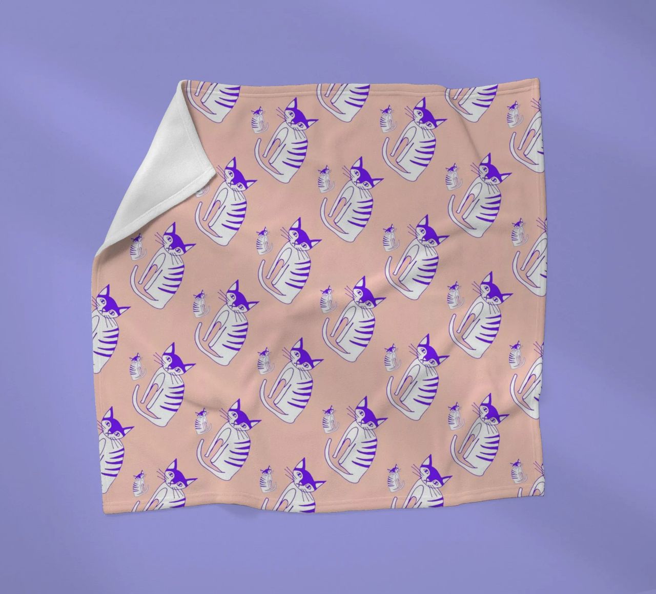 Cat Peach Pattern coperta in pile da Vasare Nar
