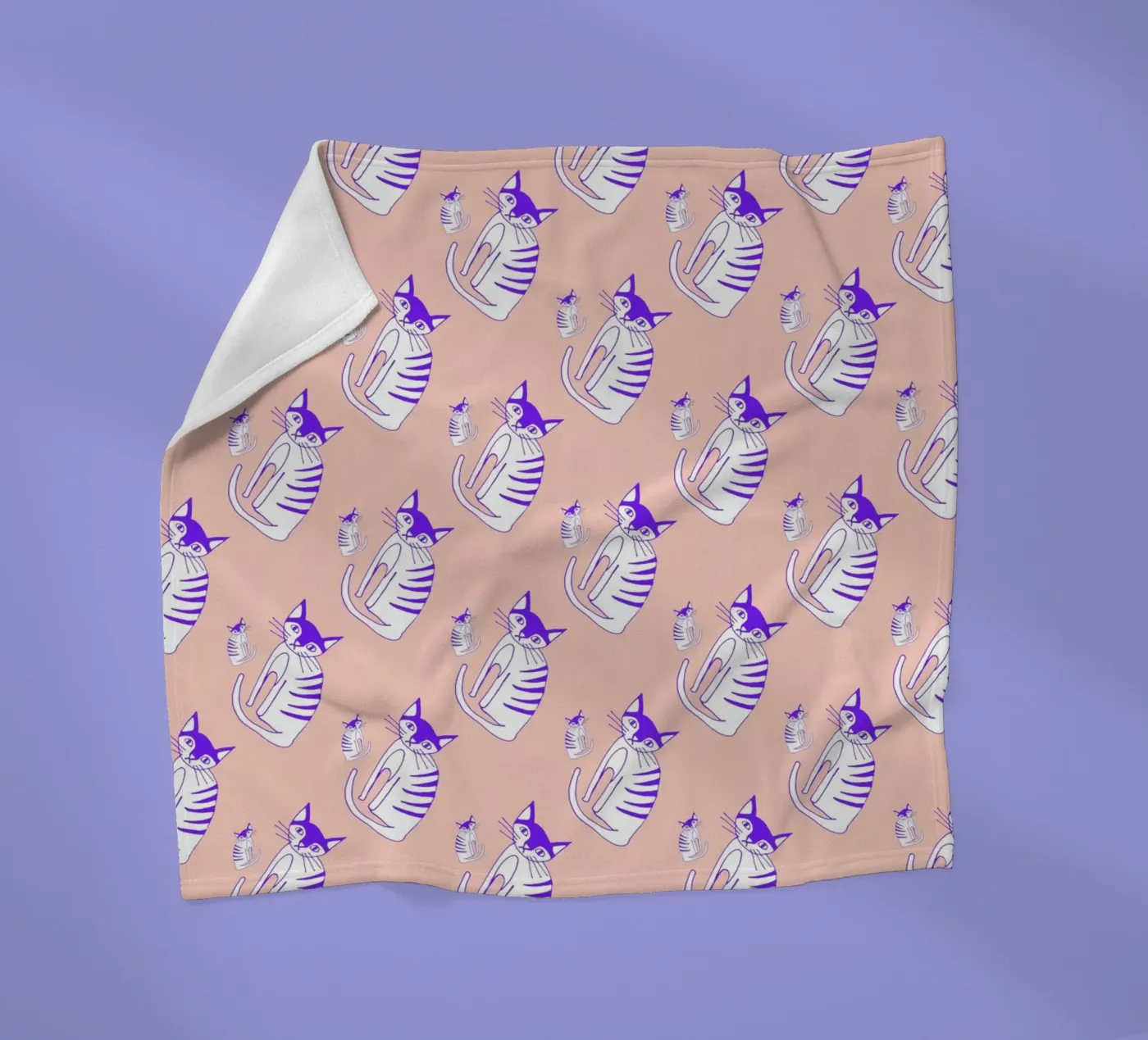 Cat Peach Pattern Fleecedecke von Vasare Nar