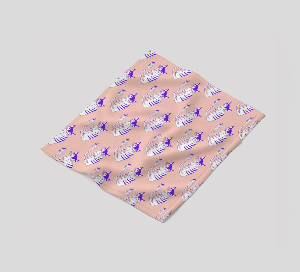 Cat Peach Pattern coperta in pile da Vasare Nar