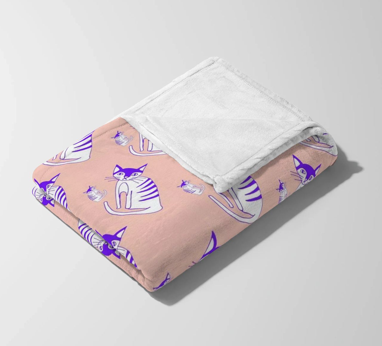 Cat Peach Pattern coperta in pile da Vasare Nar
