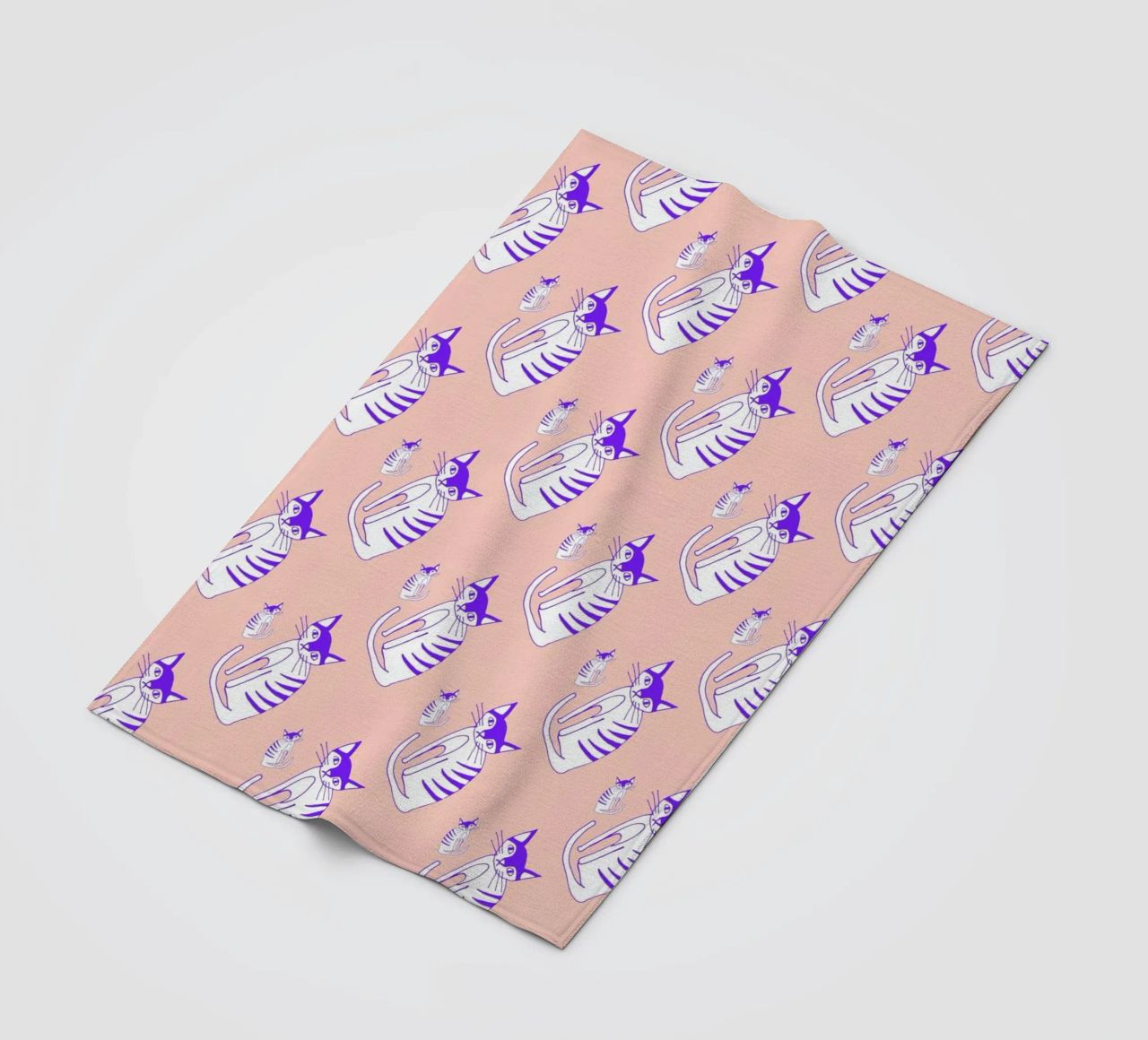 Cat Peach Pattern coperta in pile da Vasare Nar