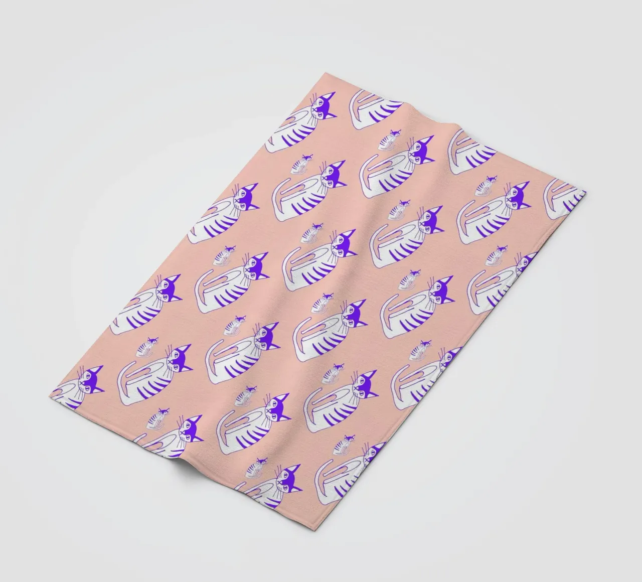Cat Peach Pattern manta de franela de Vasare Nar