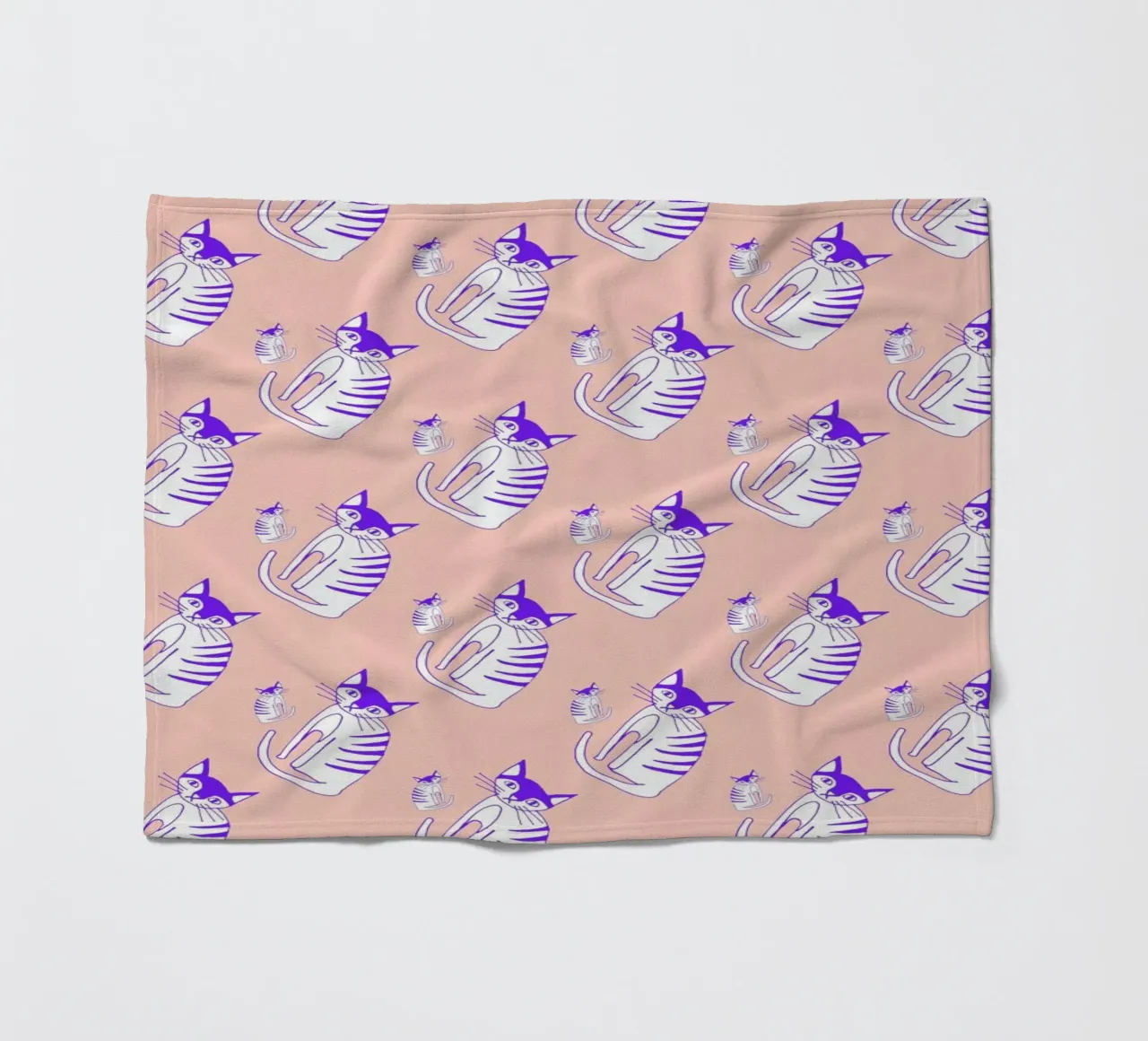 Cat Peach Pattern coperta in pile da Vasare Nar