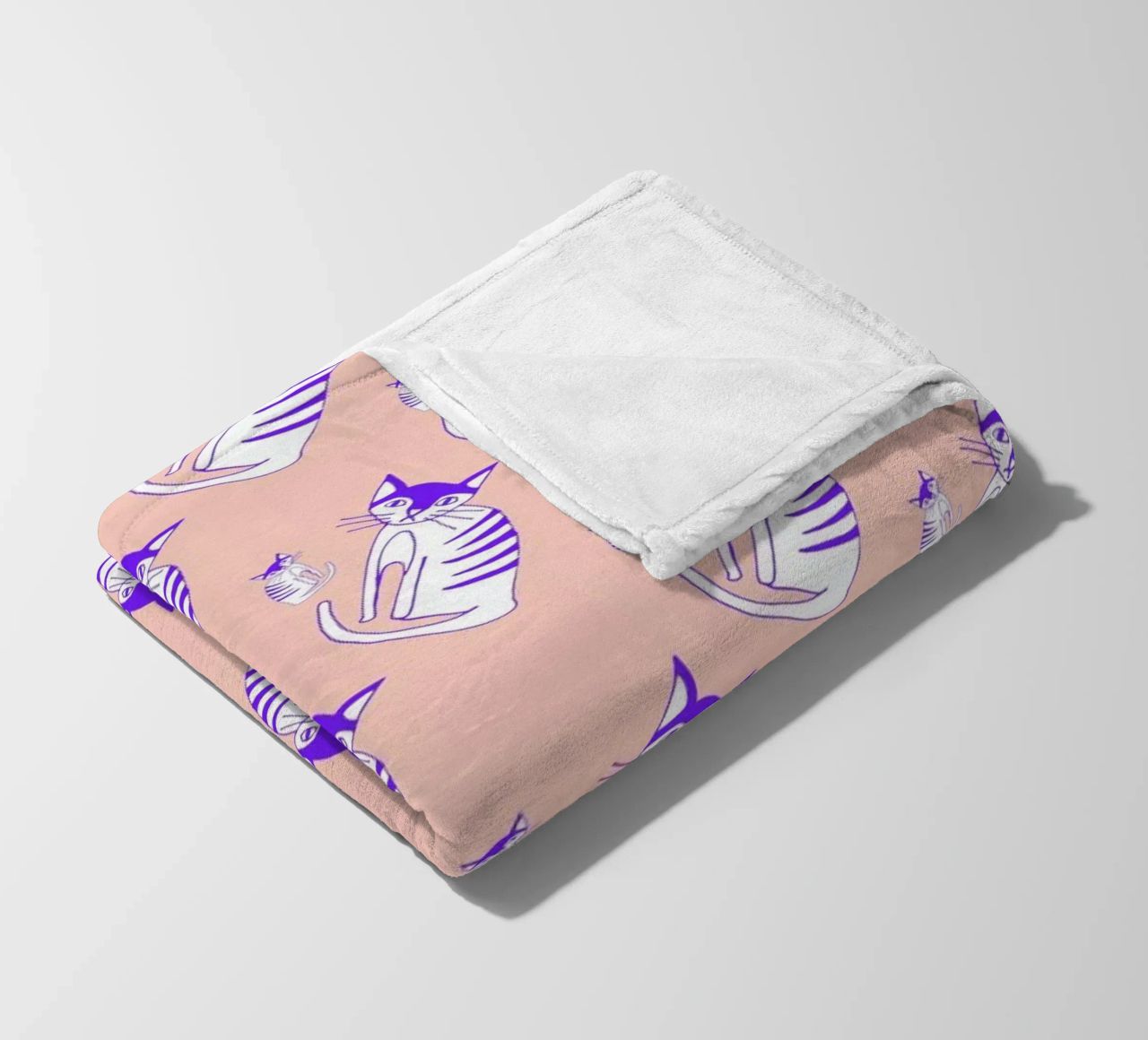 Cat Peach Pattern coperta in pile da Vasare Nar