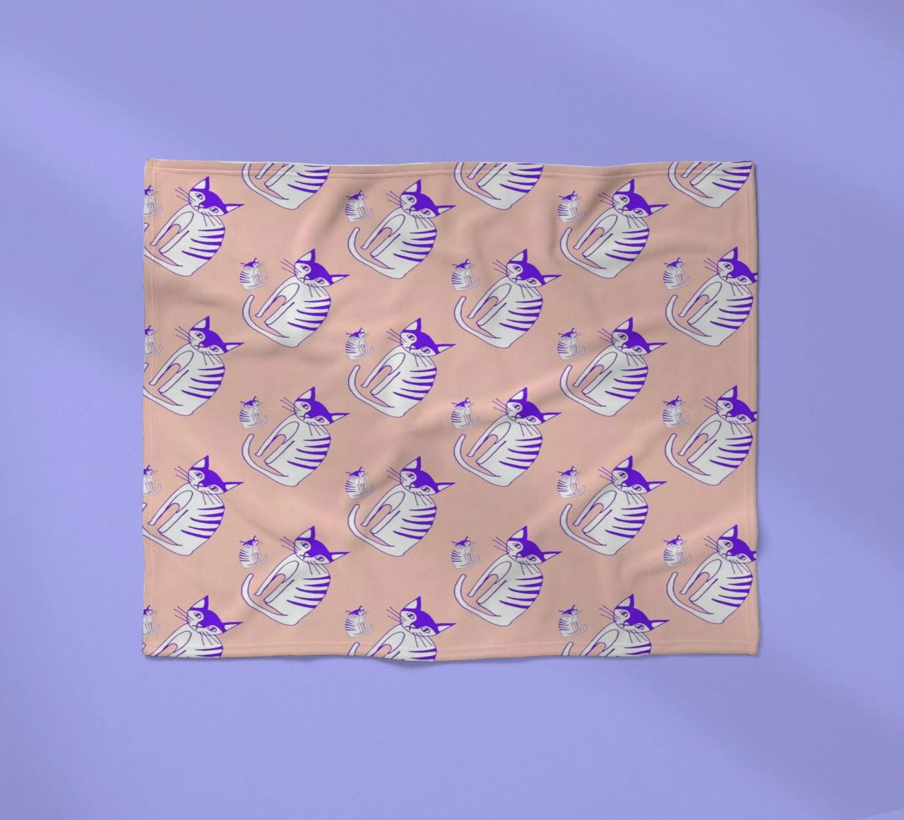 Cat Peach Pattern coperta in pile da Vasare Nar
