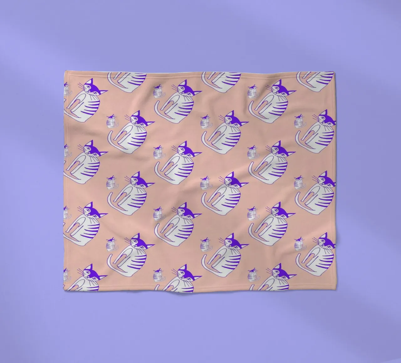 Cat Peach Pattern coperta in pile da Vasare Nar