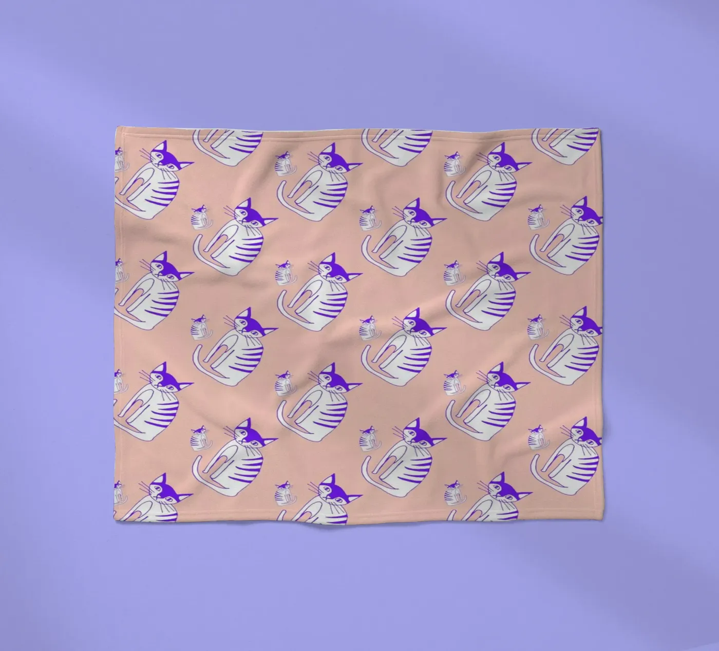 Cat Peach Pattern Fleecedecke von Vasare Nar