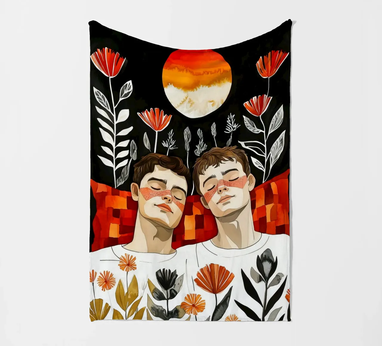 L'amore è nell'aria pittura digitale ad acquerello coperta in pile da Justyna Jaszke JBJart
