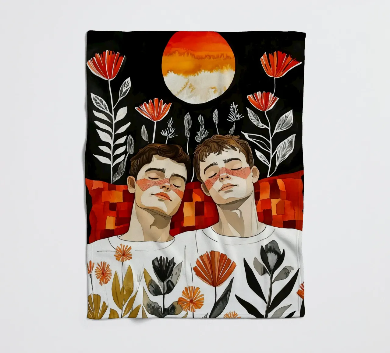 L'amore è nell'aria pittura digitale ad acquerello coperta in pile da Justyna Jaszke JBJart