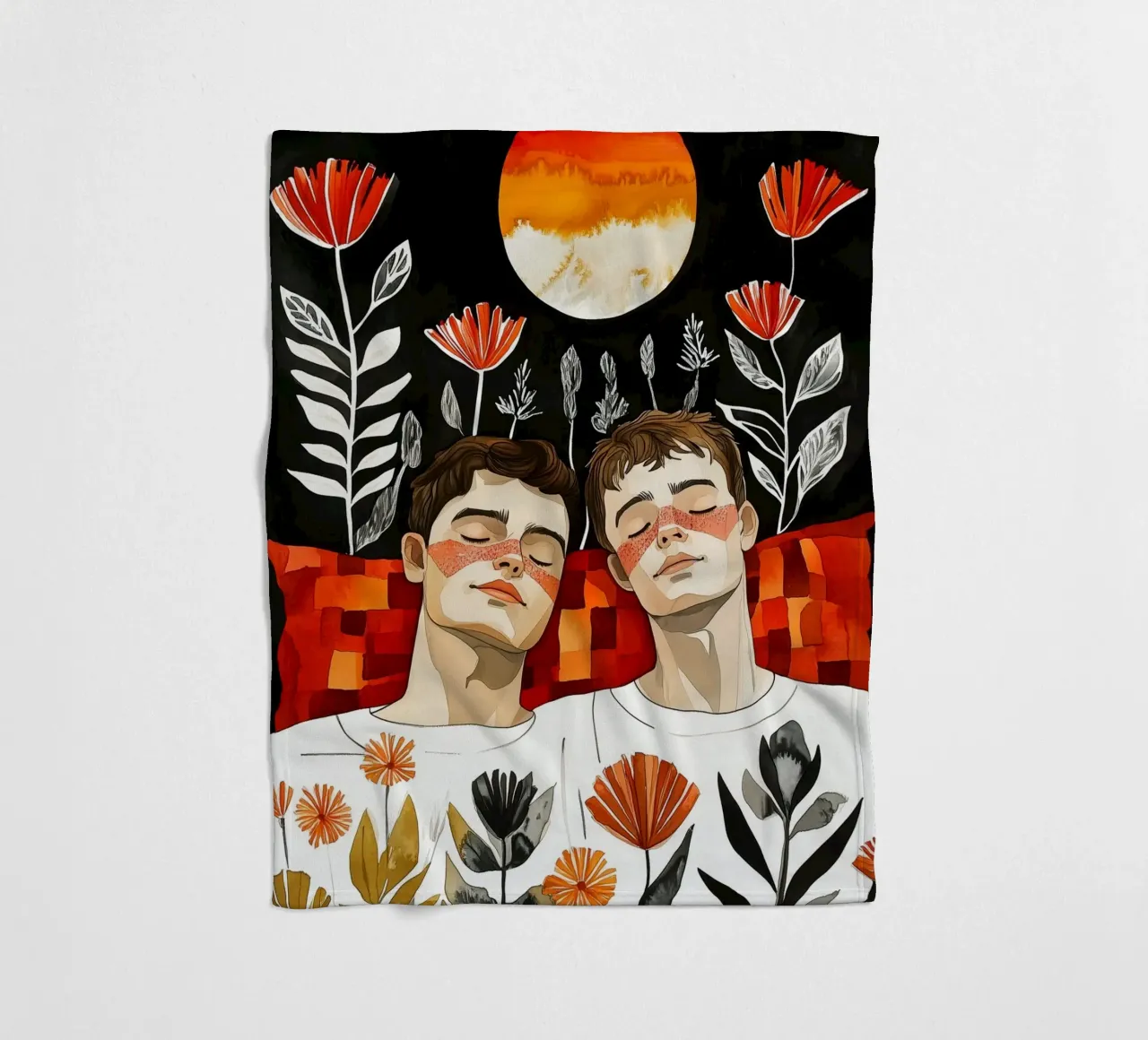 L'amore è nell'aria pittura digitale ad acquerello coperta in pile da Justyna Jaszke JBJart