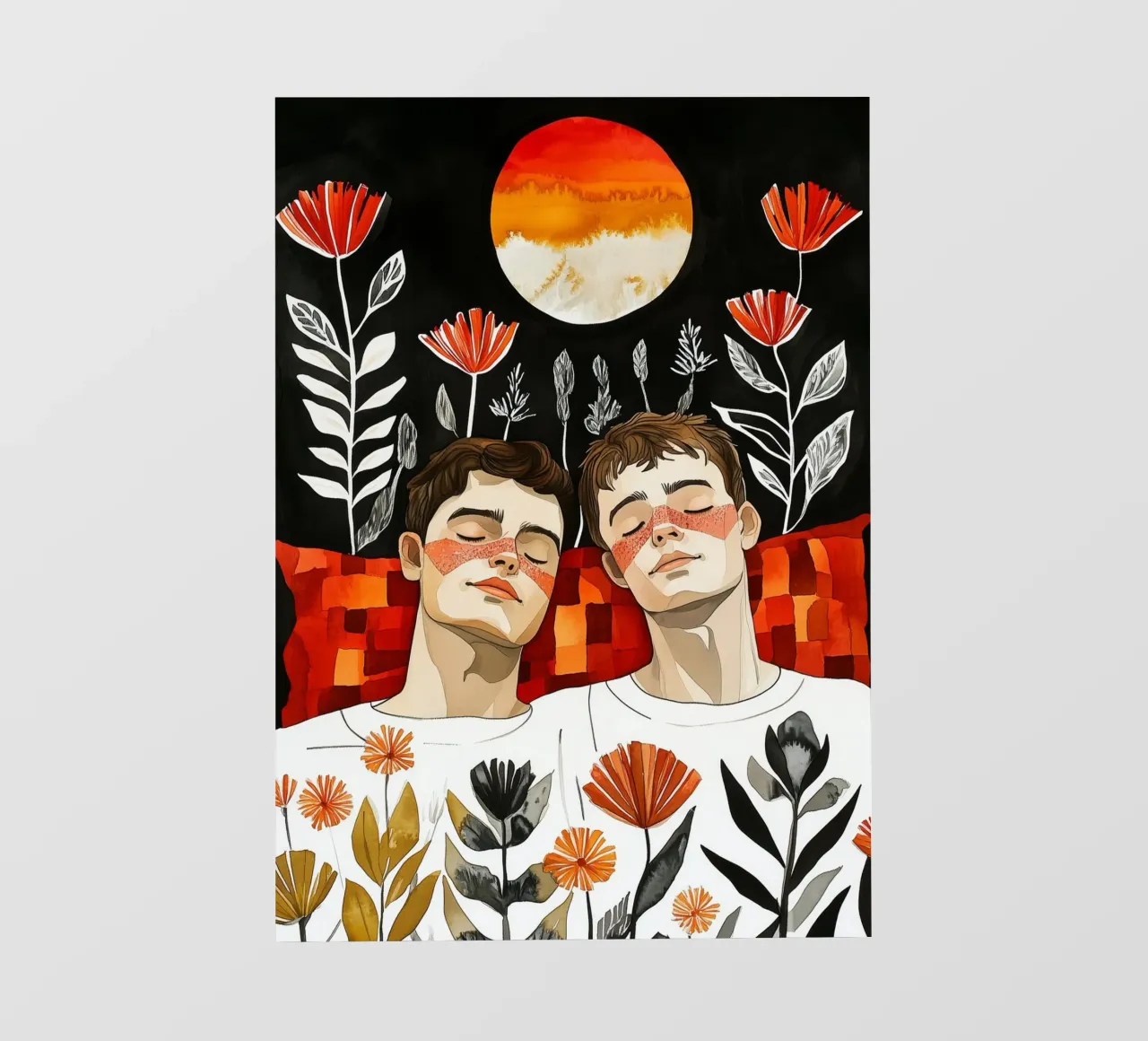 L'amore è nell'aria pittura digitale ad acquerello telo in pvc da Justyna Jaszke JBJart