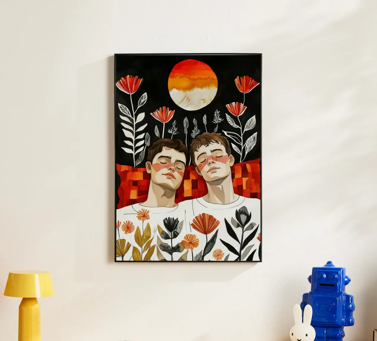 L'amore è nell'aria pittura digitale ad acquerello alluminio dibond da Justyna Jaszke JBJart