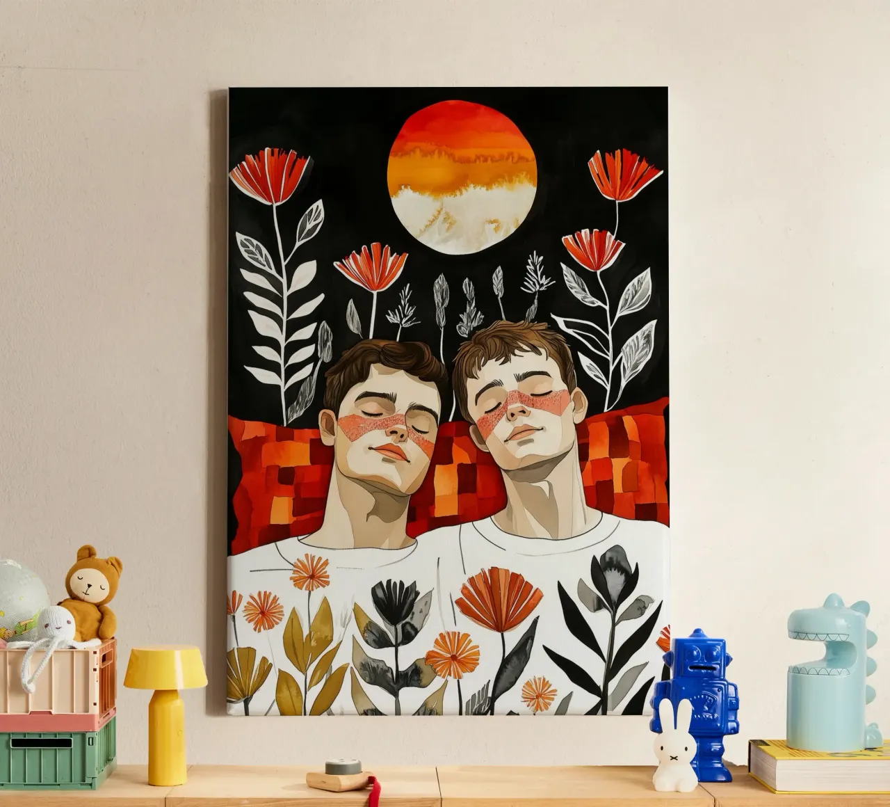 Love is in the air acuarela pintura digital lienzo de Justyna Jaszke JBJart