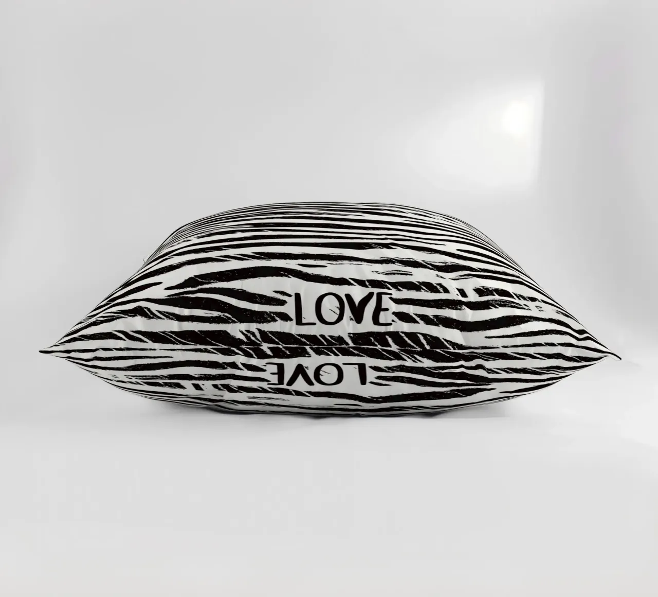 Love | Wave pattern in black and white decorative cushion by Autofocus