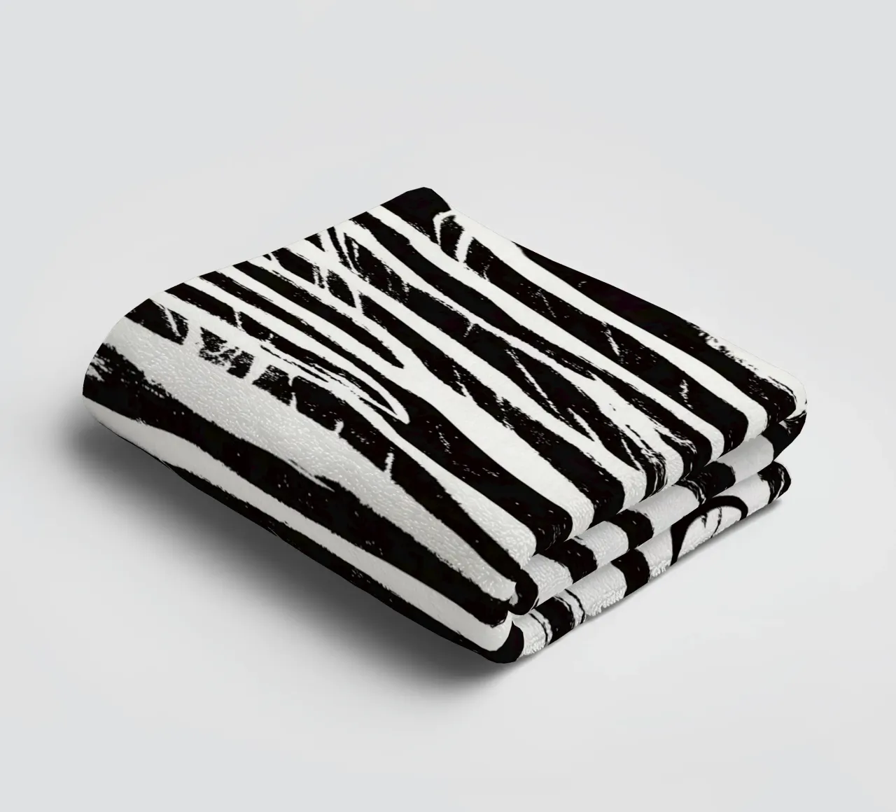 Love | Wave pattern in black and white towel by Autofocus