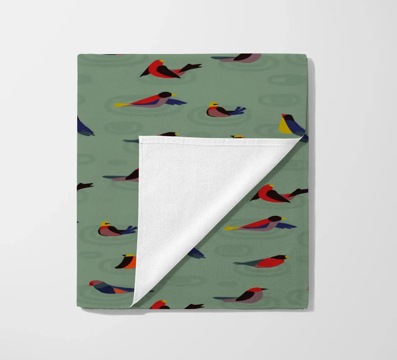 Abstract Bird Pattern – Modern Nature-Inspired Decor telo mare da Spunk