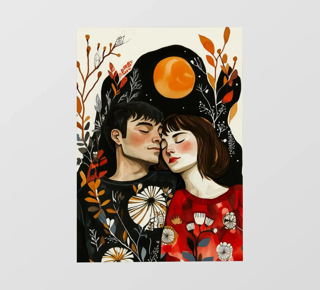 L'amore è nell'aria pittura digitale ad acquerello telo in pvc da Justyna Jaszke JBJart