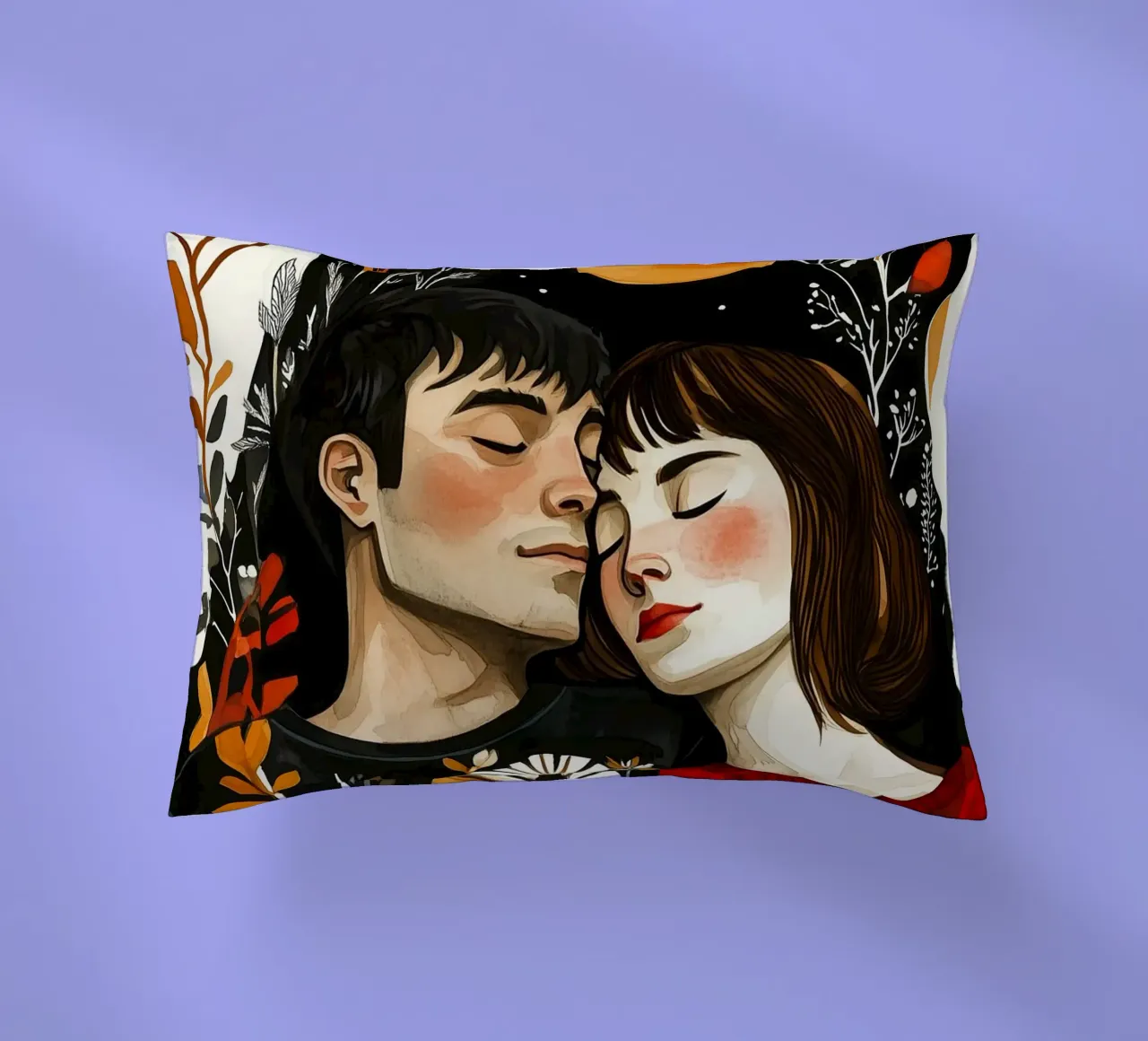 L'amore è nell'aria pittura digitale ad acquerello cuscino da Justyna Jaszke JBJart