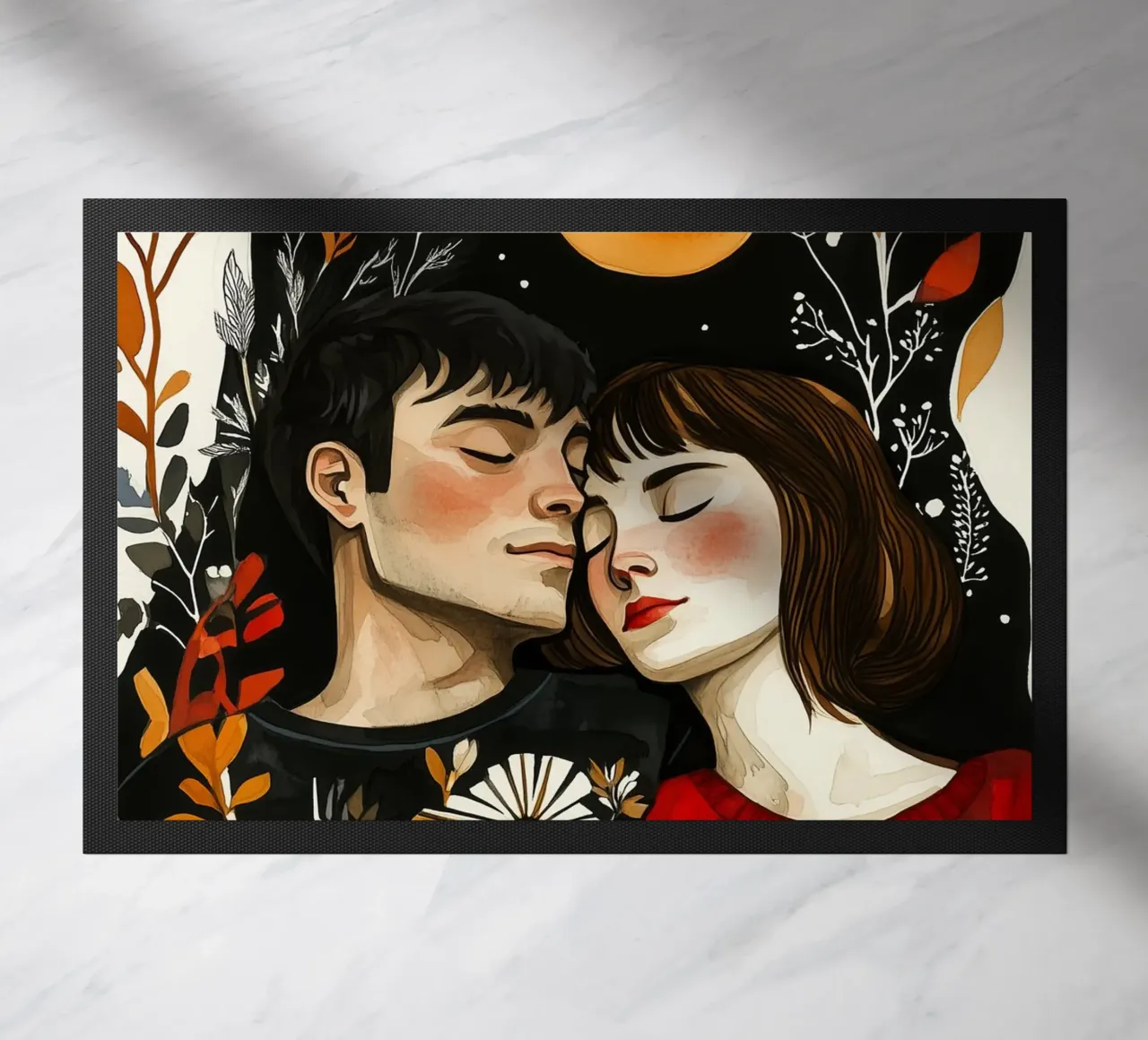 L'amore è nell'aria pittura digitale ad acquerello zerbino da Justyna Jaszke JBJart