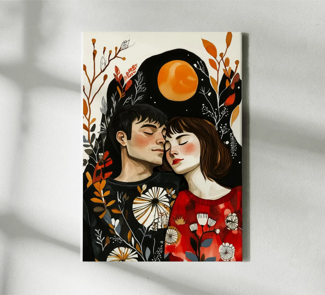 L'amore è nell'aria pittura digitale ad acquerello tela con Cornice a cassetta da Justyna Jaszke JBJart