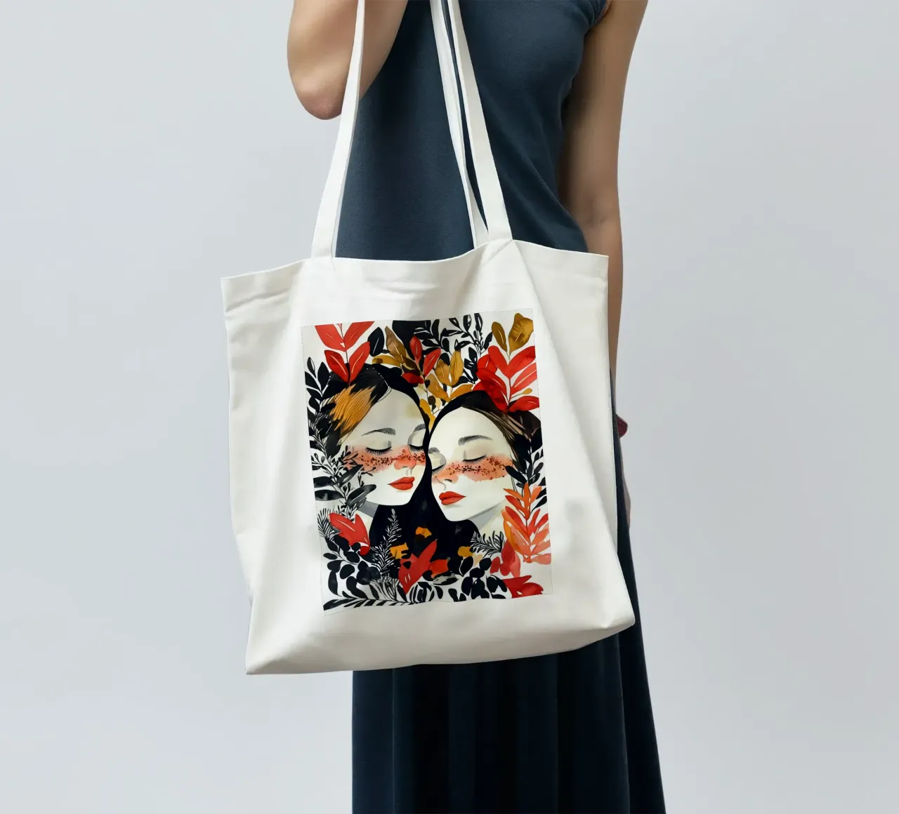 L'amore è nell'aria pittura digitale ad acquerello borsa in juta da Justyna Jaszke JBJart