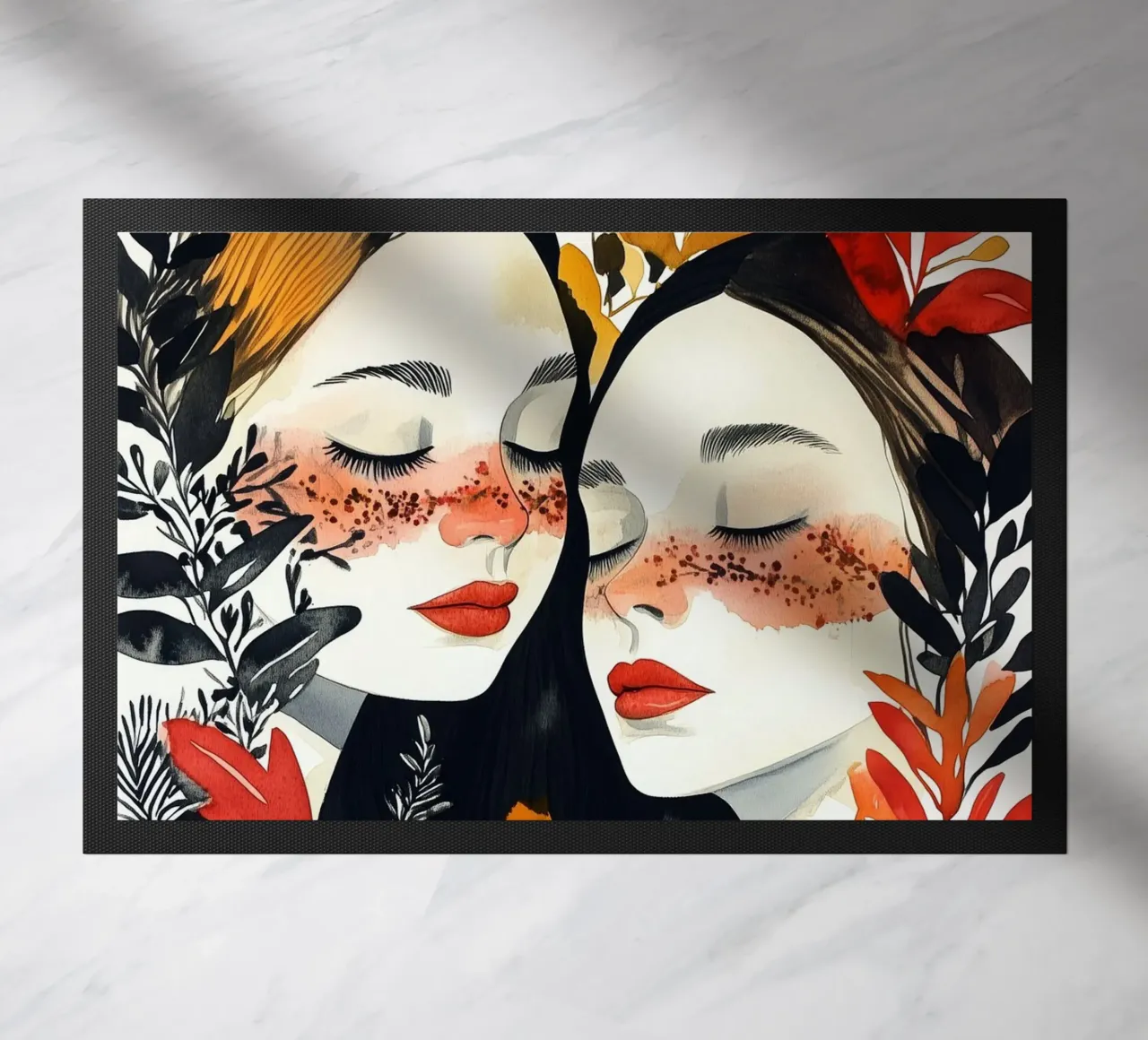 L'amore è nell'aria pittura digitale ad acquerello zerbino da Justyna Jaszke JBJart