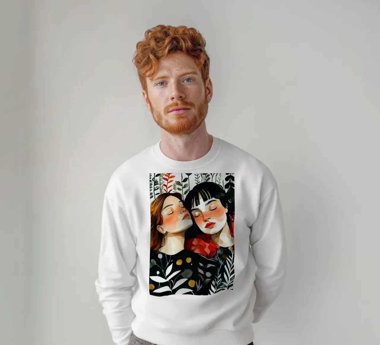 L'amore è nell'aria pittura digitale ad acquerello felpa da Justyna Jaszke JBJart