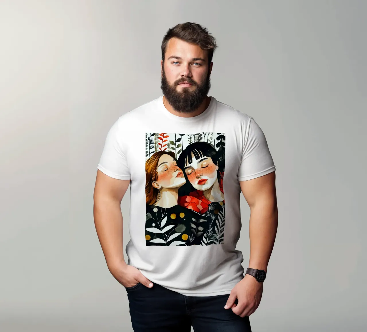 L'amore è nell'aria pittura digitale ad acquerello t-shirt da Justyna Jaszke JBJart