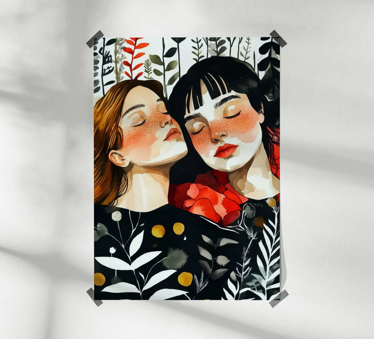 L'amore è nell'aria pittura digitale ad acquerello carta hahnemühle da Justyna Jaszke JBJart