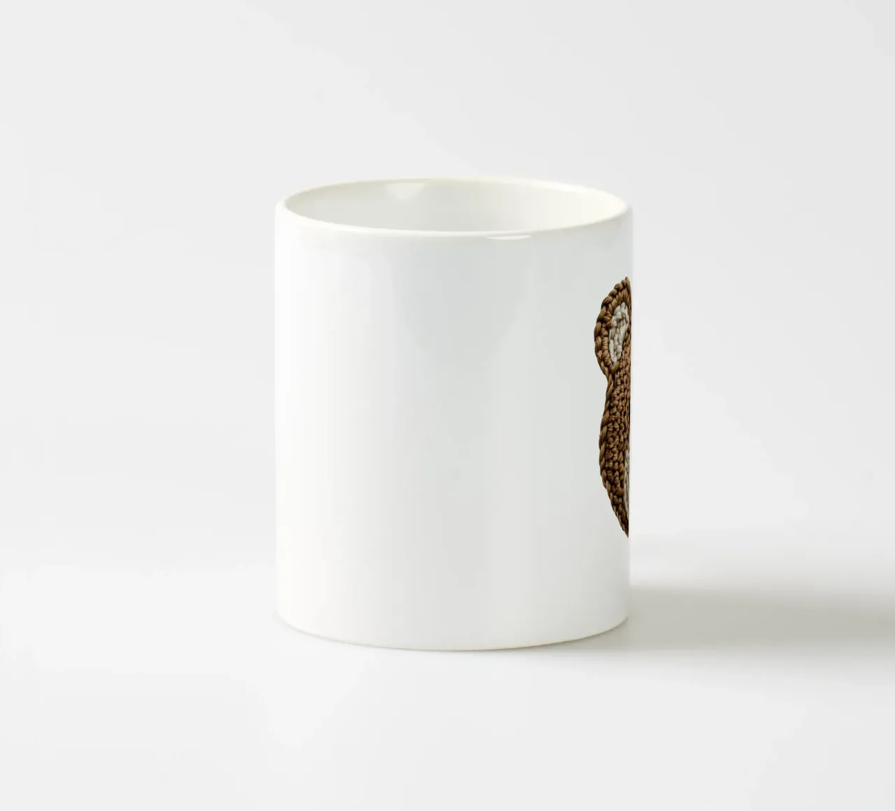 Simpatica testa di orso marrone ricamata per bambini tazza in ceramica da Autofocus