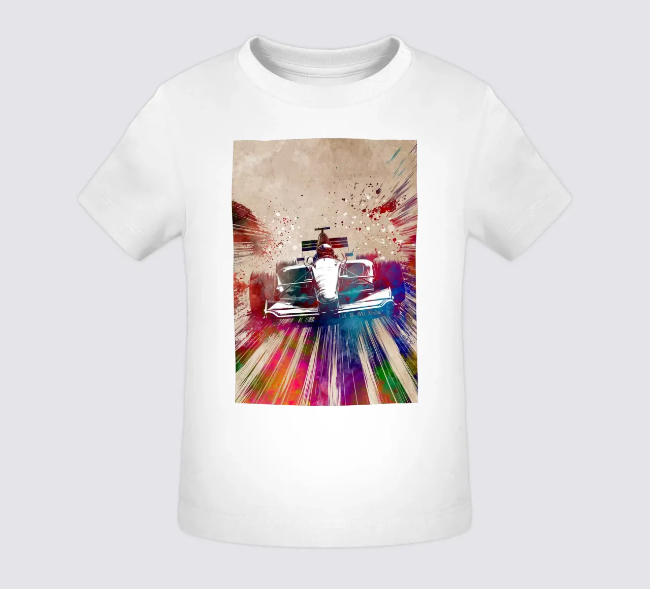 Car racing sport art baby t-shirt by Justyna Jaszke JBJart