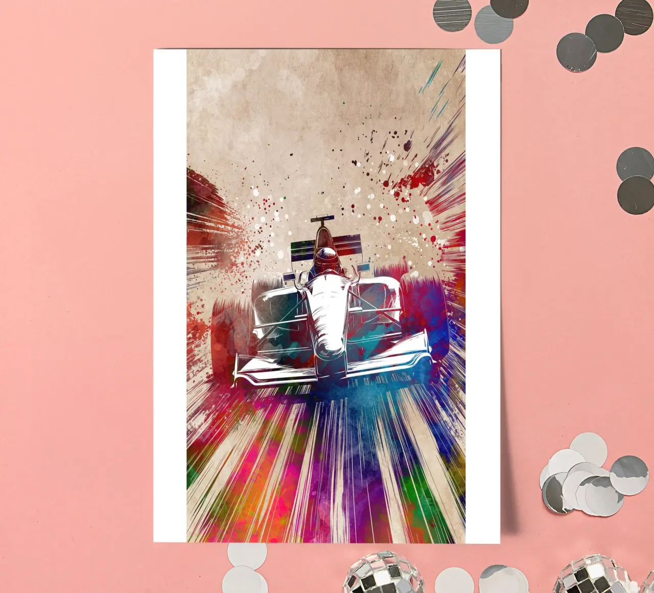 Art de la course automobile planche autocollant de Justyna Jaszke JBJart