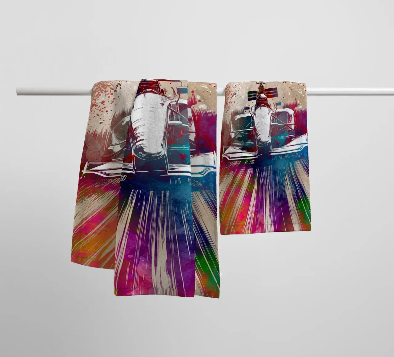 Art de la course automobile serviette de bain de Justyna Jaszke JBJart