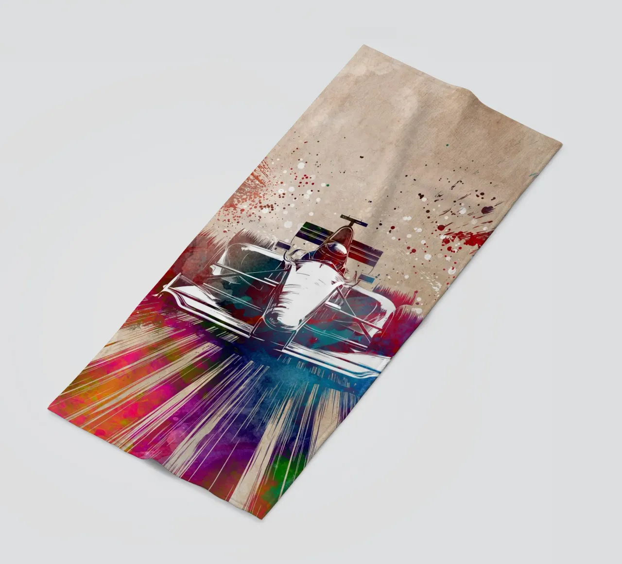 Car racing sport art beach towel by Justyna Jaszke JBJart