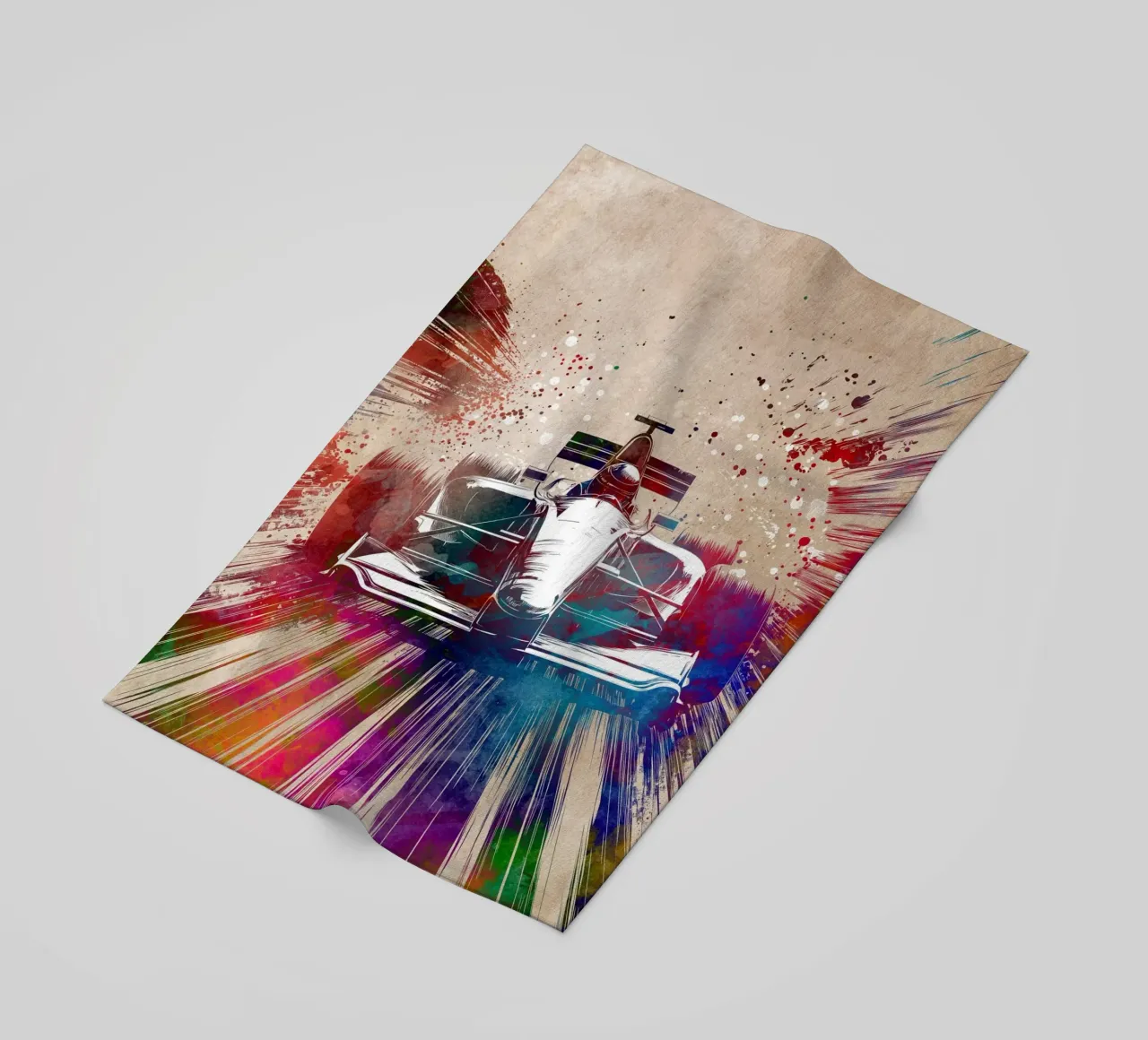 Car racing sport art beach towel by Justyna Jaszke JBJart
