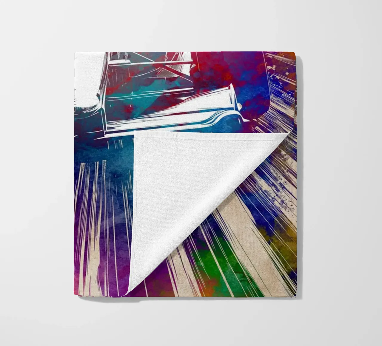 Car racing sport art beach towel by Justyna Jaszke JBJart