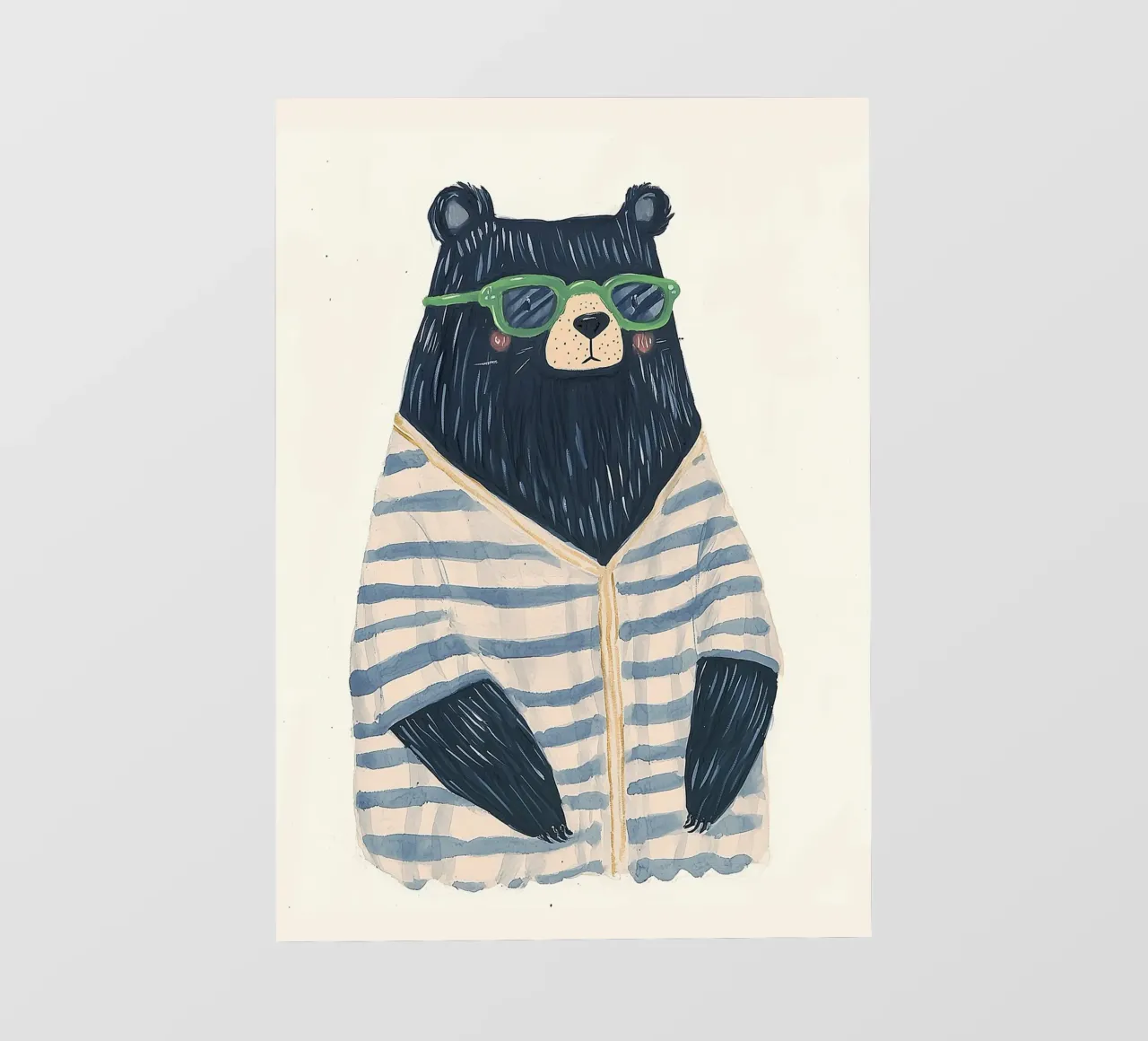 Nursery wall art, Bear Boy's room prints, playroom decor pvc cover by Little Lola