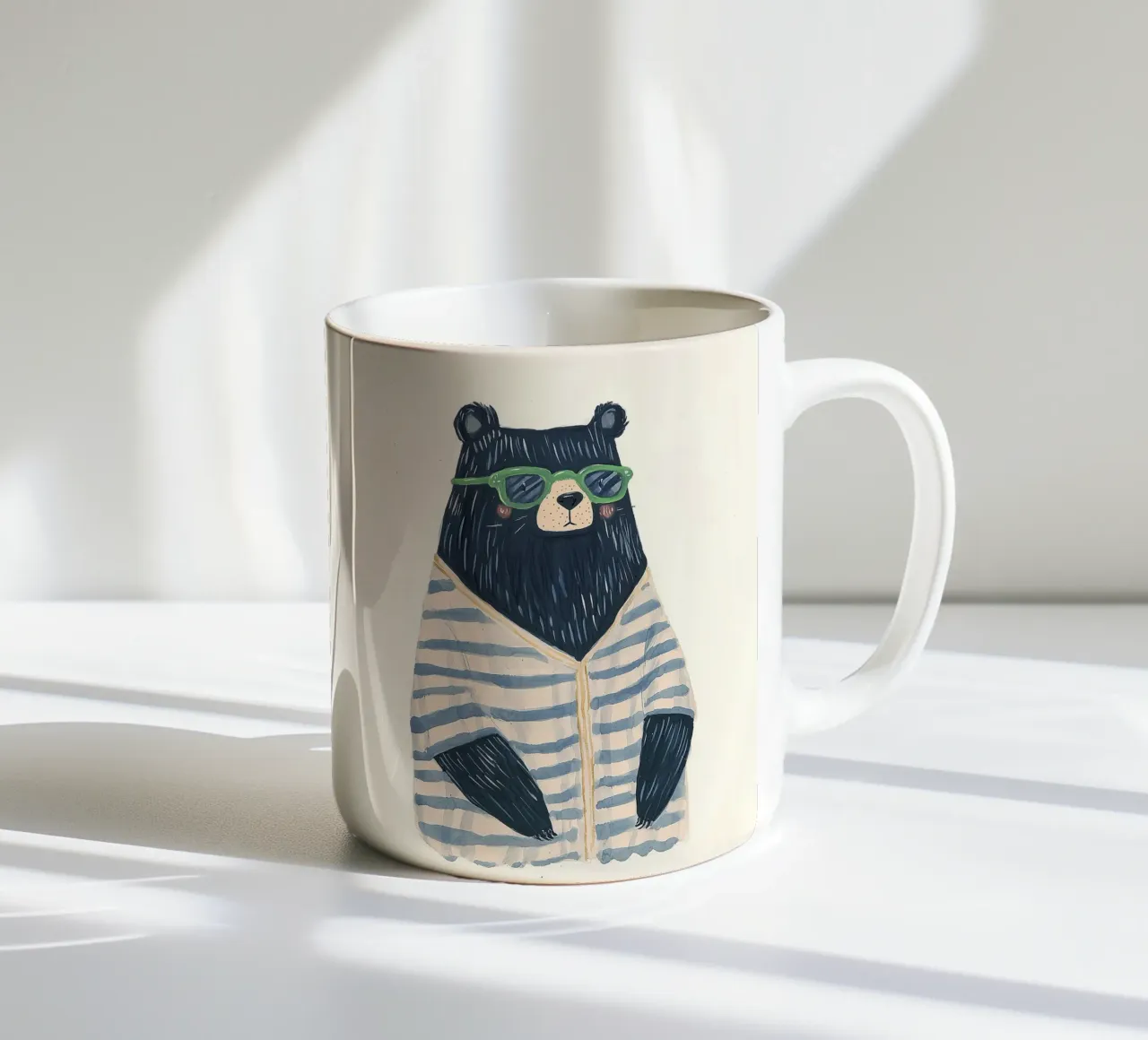 Nursery wall art, Bear Boy's room prints, playroom decor ceramic mug by Little Lola