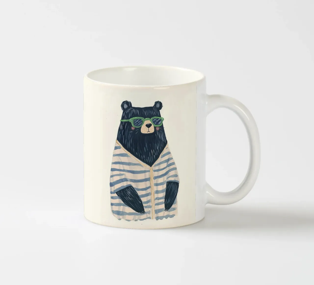 Nursery wall art, Bear Boy's room prints, playroom decor ceramic mug by Little Lola